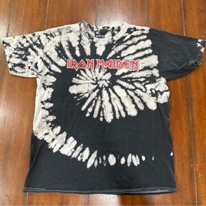 Iron Maiden Black Tie-Dye Men's T-Shirt small